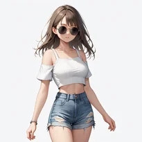 夏ファッションのAIイラスト（Stable Diffusion生成）