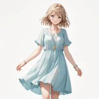 夏ファッションのAIイラスト（Stable Diffusion生成）