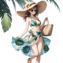 夏ファッションのAIイラスト（Stable Diffusion生成）