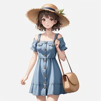 夏ファッションのAIイラスト（Stable Diffusion生成）