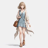 夏ファッションのAIイラスト（Stable Diffusion生成）