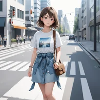 夏ファッションのAIイラスト（Stable Diffusion生成）