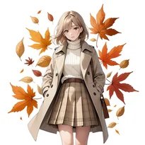 秋ファッションのAIイラスト（Stable Diffusion生成）