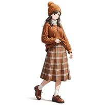 秋ファッションのAIイラスト（Stable Diffusion生成）