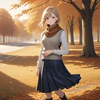 秋ファッションのAIイラスト（Stable Diffusion生成）