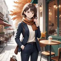 秋ファッションのAIイラスト（Stable Diffusion生成）