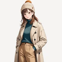 秋ファッションのAIイラスト（Stable Diffusion生成）