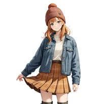 秋ファッションのAIイラスト（Stable Diffusion生成）