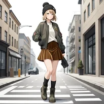 秋ファッションのAIイラスト（Stable Diffusion生成）