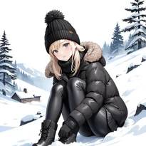 冬ファッションのAIイラスト（Stable Diffusion生成）