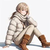 冬ファッションのAIイラスト（Stable Diffusion生成）