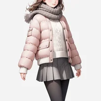 冬ファッションのAIイラスト（Stable Diffusion生成）