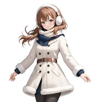 冬ファッションのAIイラスト（Stable Diffusion生成）