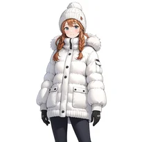 冬ファッションのAIイラスト（Stable Diffusion生成）