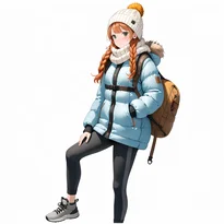 冬ファッションのAIイラスト（Stable Diffusion生成）
