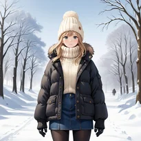 冬ファッションのAIイラスト（Stable Diffusion生成）