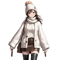 冬ファッションのAIイラスト（Stable Diffusion生成）