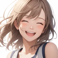喜び/普通の笑顔のAIイラスト（Stable Diffusion生成）