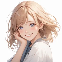 喜び/普通の笑顔のAIイラスト（Stable Diffusion生成）