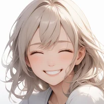 喜び/普通の笑顔のAIイラスト（Stable Diffusion生成）