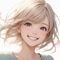 喜び/普通の笑顔のAIイラスト（Stable Diffusion生成）