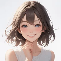 喜び/普通の笑顔のAIイラスト（Stable Diffusion生成）