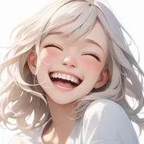 喜び/大きな笑顔のAIイラスト（Stable Diffusion生成）
