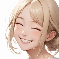 喜び/大きな笑顔のAIイラスト（Stable Diffusion生成）
