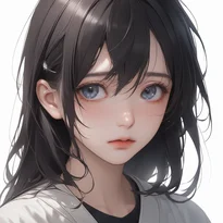 悲しみ/軽度の悲しみのAIイラスト（Stable Diffusion生成）