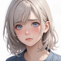 悲しみ/軽度の悲しみのAIイラスト（Stable Diffusion生成）