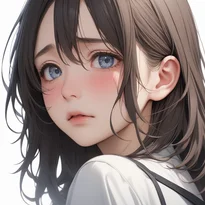 悲しみ/軽度の悲しみのAIイラスト（Stable Diffusion生成）