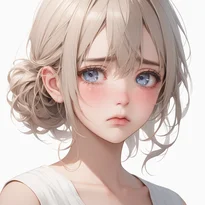 悲しみ/軽度の悲しみのAIイラスト（Stable Diffusion生成）
