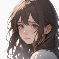 悲しみ/軽度の悲しみのAIイラスト（Stable Diffusion生成）