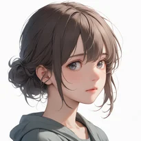 悲しみ/軽度の悲しみのAIイラスト（Stable Diffusion生成）