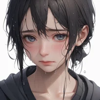 悲しみ/中程度の悲しみのAIイラスト（Stable Diffusion生成）