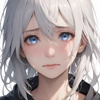 悲しみ/中程度の悲しみのAIイラスト（Stable Diffusion生成）