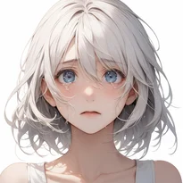 悲しみ/中程度の悲しみのAIイラスト（Stable Diffusion生成）