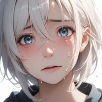 悲しみ/中程度の悲しみのAIイラスト（Stable Diffusion生成）