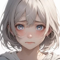 悲しみ/中程度の悲しみのAIイラスト（Stable Diffusion生成）