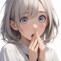 驚き/中程度の驚きのAIイラスト（Stable Diffusion生成）