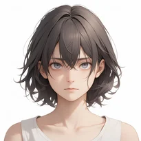 無表情/ニュートラルな無表情のAIイラスト（Stable Diffusion生成）