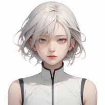 無表情/感情を抑えた表情のAIイラスト（Stable Diffusion生成）