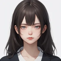 無表情/感情を抑えた表情のAIイラスト（Stable Diffusion生成）