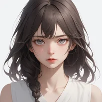 無表情/感情を抑えた表情のAIイラスト（Stable Diffusion生成）