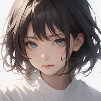 無表情/感情を抑えた表情のAIイラスト（Stable Diffusion生成）