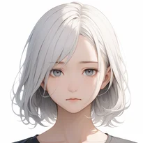 無表情/無関心／無感動のAIイラスト（Stable Diffusion生成）