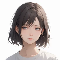 無表情/無関心／無感動のAIイラスト（Stable Diffusion生成）