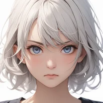内面を表す表情/真剣な表情のAIイラスト（Stable Diffusion生成）