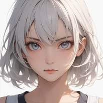 内面を表す表情/真剣な表情のAIイラスト（Stable Diffusion生成）