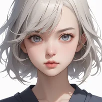 内面を表す表情/真剣な表情のAIイラスト（Stable Diffusion生成）